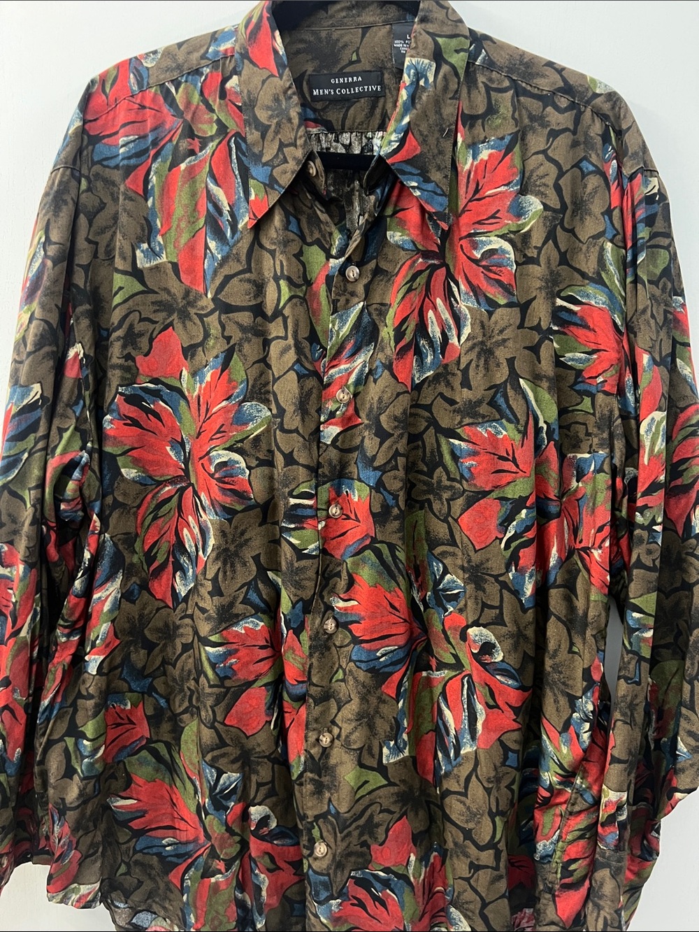 Generra Men's Collective Vintage Floral Button Down Shirt Large